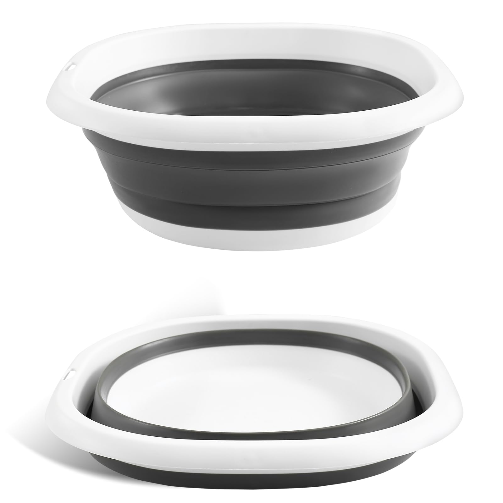 4UBonLife Collapsible Hand Wash Basin, 10L Foldable Washing Up Bowl Portable Washbasin Dishpan, Multipurpose Outdoor Travel Washtub Space Saving Folding Plastic Bucket for Kitchen Sink Camping Hiking