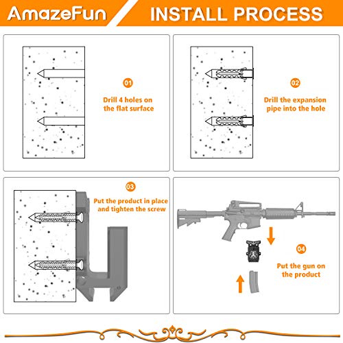 AmazeFun ar 15 Wall Mount, Gun Rack with Strong and Solid PA Material
