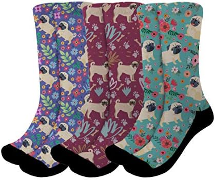 Mumeson Women Men Fun Dress Socks Colorful Patterned Novelty Mid-calf Crew Socks Premium Cotton Vibrant Art Socks