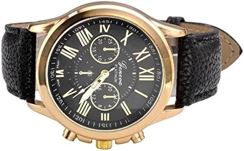 LANDFOX Women's Fashion Geneva Faux Leather Analog Quartz Wrist Watch