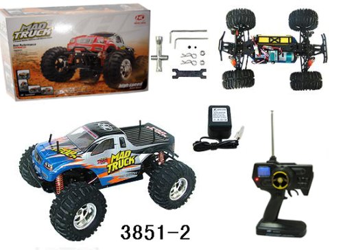 Azimporter Preschool Children Activity Playset 1:10 RC Electric 4WD Mad Truck Blue