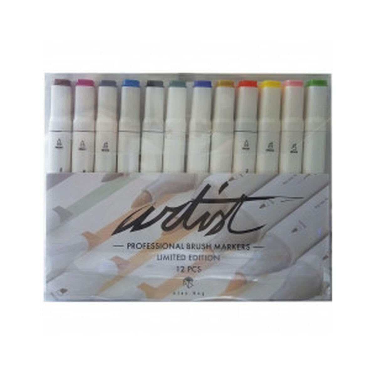 Alex Bog Professional Multicolor Marker Pens 12 Pieces Double Tip