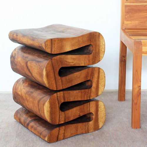Twisted Wood Tables Double as Stools Space Saving