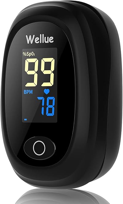 Wellue Pulse Oximeter Fingertip Blood Oxygen Monitor SP O2 Heart Rate Black