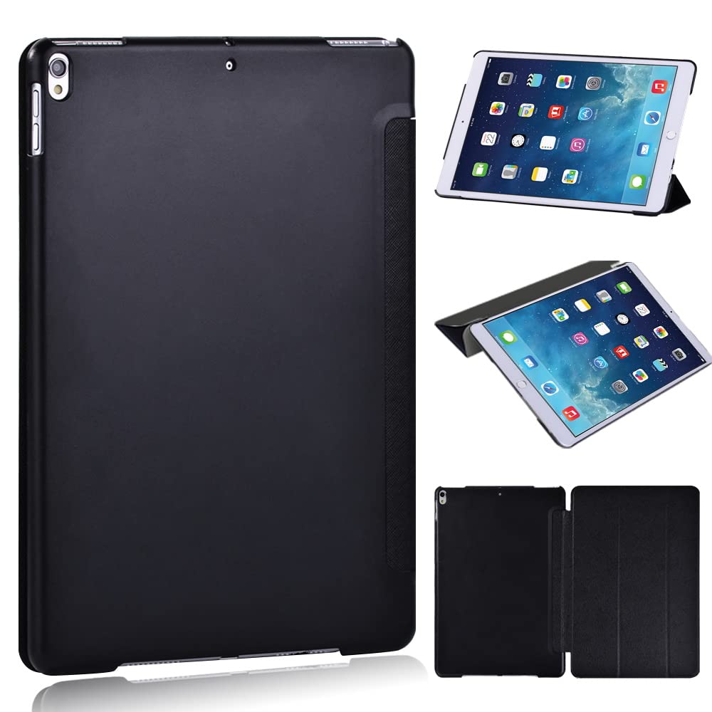 PU Leather + hard shell Ultra slim lightweight Folio Flip Tablet Stand Smart Cover Case Fit iPad Air 3 10.5" (2019) / iPad Pro 10.5" (2017) (Black)