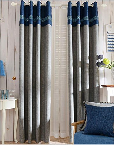 GYMNLJY Curtains Linen drape Noise Reducting Warm Protecting Solid Thermal Panels for Bedroom Blackout Window Drapes 1.5 2.7m (1 panels) , 2