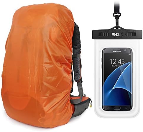 Orange Sport Ultralight Backpack Rain Cover with Pu Stored Bag and Cellphone Waterproof Case for Camping, Hiking, Cycling for iPhone 6S/6 etc.