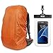 Orange Sport Ultralight Backpack Rain Cover with Pu Stored Bag and Cellphone Waterproof Case for Camping, Hiking, Cycling for iPhone 6S/6 etc.