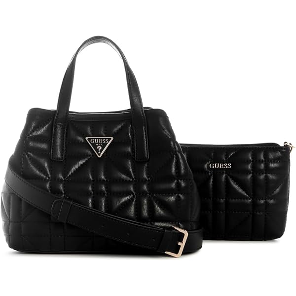 Sac à Main GUESS Annita Girlfriend – Noir, Peau De Serpent Effet, Multifonctions – Taille Pratique