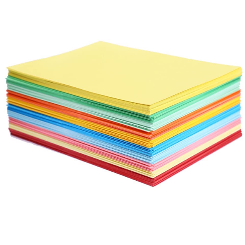 100 Sheets Coloured A4 Origami Paper Double Sided for Children's Art & Craft Activities (70gsm), 10 Colors, 297MM X 210MM