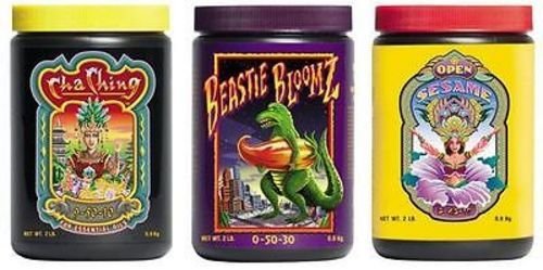 Fox Farm GLCMBX0001 Open Sesame, Cha Ching, Beastie Bloomz Plant Nutrients, 6 Oz Combo Pack Fertilizer