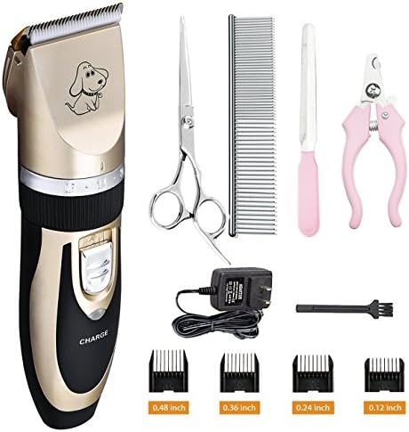 Pet Grooming Clipper Kits Low Noise Dog and Cat Rechargeable Cordless Electric Clipper Animal Haircut Machine
