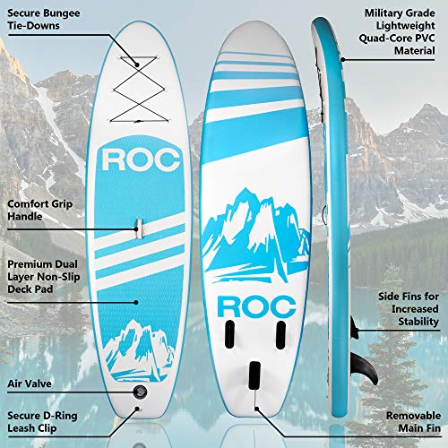 Roc Inflatable Stand Up Paddle Board with Premium sup Accessories