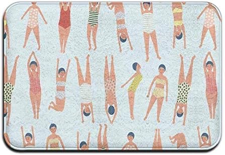 Swimmers Prepare For The Event 24" X 16" () Indoor & Outdoor Rugs Non-Slip Bathroom Mats Door Entrance Welcome Mat 31.5 x 19.5 inch