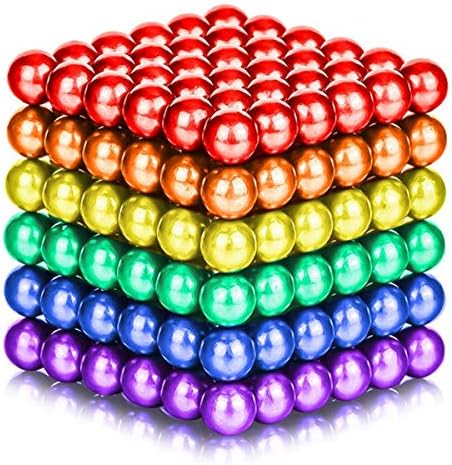 LOVEYIKOAI Upgraded 5MM 216 Pcs Magnets Cube Building Blocks Magnetic Toys Colorful Buildable Sculpture Office Stress Relief Toys for Adults (6 Colors)