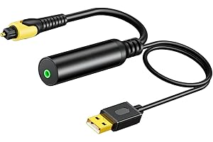 Lexziuo 1PCS 3.5mm to SPDIF Optical Audio Adapter, Analog to Digital Sound Converter with USB Power Cable for PS4, PS5, Xbox,