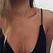 Coolcoco Adjustable Multilayer Fashion Metal Gold Choker Necklace Set with Pendant (8 Pieces/Set)