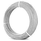 316 1/8'' Stainless Steel Cable for Railing Kit 170FT (52m) | 7x7 Stainless Steel Wire Railing Aircraft Cable Tensioner for Cable Railing Hardware, Deck, Trellis, DIY Balustrade