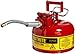 Justrite 1 Gallon Type II Red Safety Gas Can for Gasoline with Flame Arrester, Self-Closing Lid, and 5/8