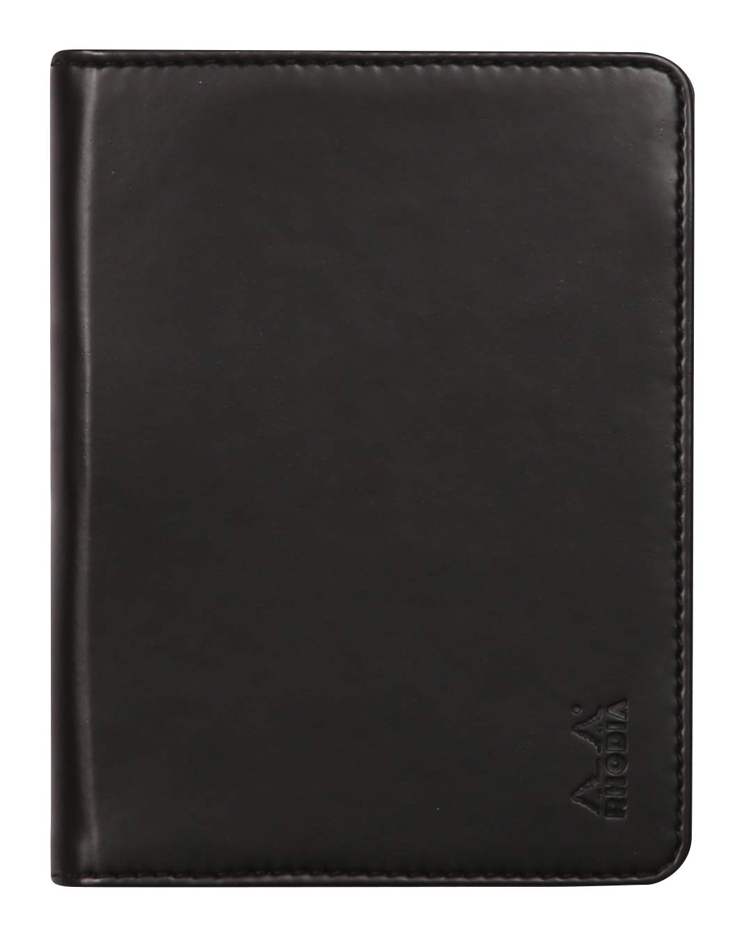 RHODIA 212001C - Rhodiarama No. 12 Black Clipboard and Document Holder Booklet - for Notepads or B7 Format Notebooks (8.5x12 cm) - Premium Italian Faux Leather - Rhodiarama Collection