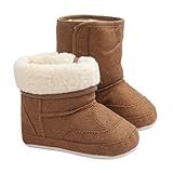 AMA(TM) Toddler Baby Girl Boy Snow Boots Soft Sole Crib Shoes Prewalker (6~12 Month, Coffee)
