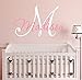 Girls Nursery Shimmer Rainbow Printed Initial and Stars Custom Personalized Name and Initial Kids Vinyl Wall Decal, Wall Sticker Decor for Babies (Multi-Size Choices). (Mermaid Shimmer)