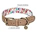 Blueberry Pet 2019 New 3 Patterns Shades of Rainbow Multicolor Triangles Genuine Leather & Polyester Combo Adjustable Dog Collar, Medium, Neck 15″-18″thumb 4