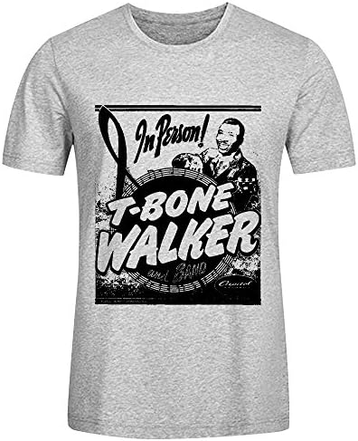 MEGANHO Personalized t-bone walker concert poster 1950s Man T Shirt Cotton O neck Grey