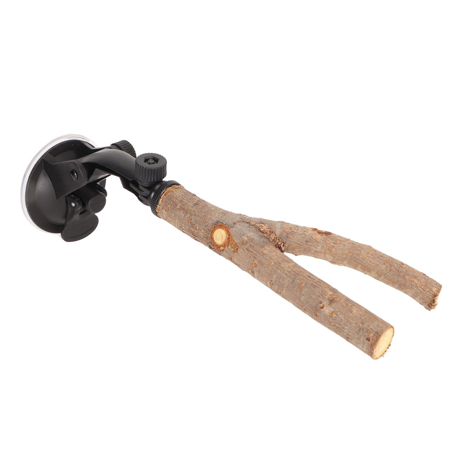 Wood Bird Perch, 15CM Adjustable Parrot Perches Parrot Stand Bird Perch Stand Non Slip Texture Safe for Birds with Suction Cup for Parakeets and Cockatoos