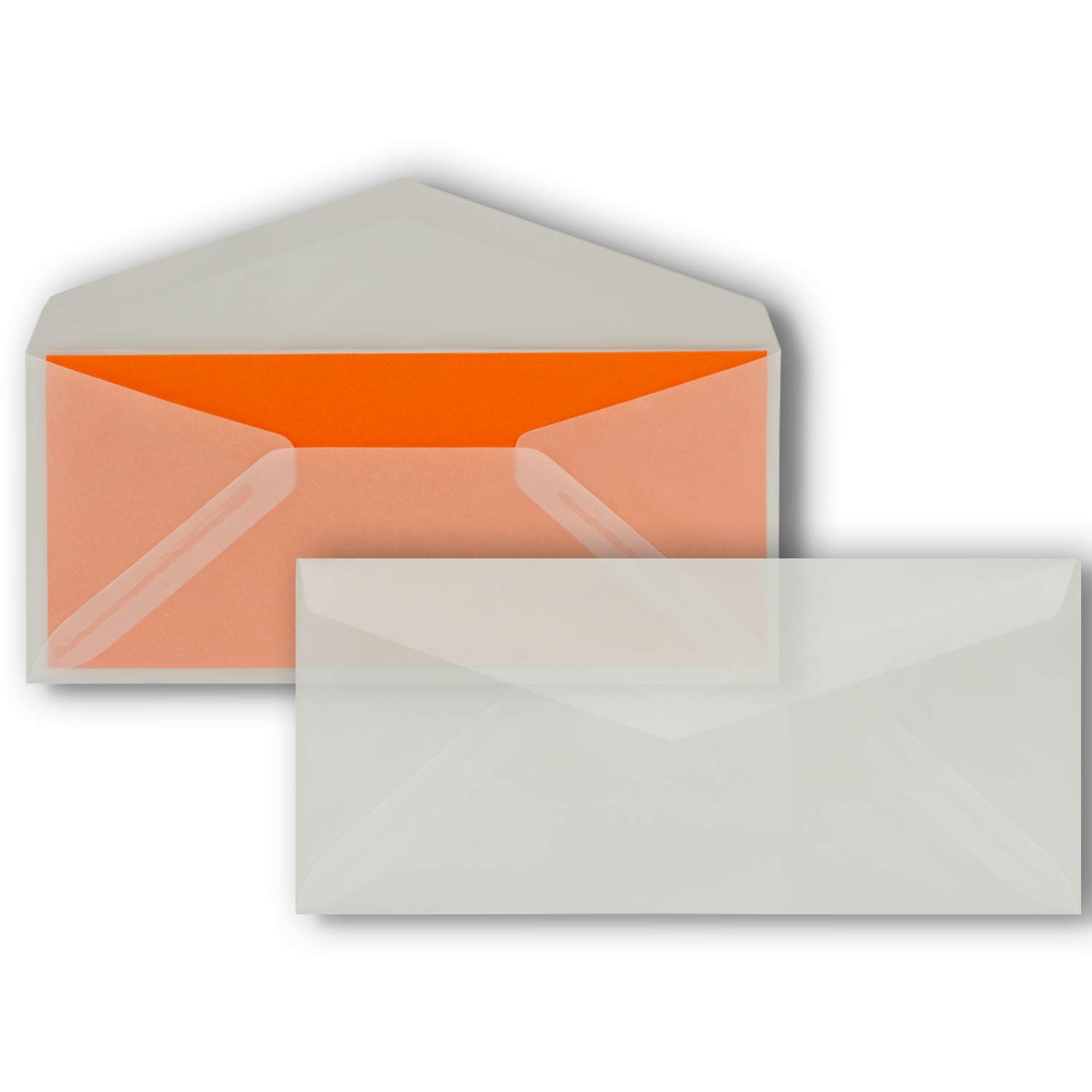 75 Transparent envelopes DIN long - 110 x 220 mm (11 x 22 cm) - Wet gluing without window - Ideal for invitation cards - FarbenFroh series — image 1