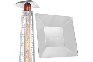 LESIMNKY Propane Heat Reflector Shield, 4-Sided Pyramid Patio Heater Heat Shield, Square Aluminum Heat Reflector Shield Replacement Top Parts for Outdoor Heaters (3 Pre-Drilled Holes) (Reflector Shield)