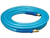 Amflo 12-25E Polyurethane Air Hose - Non-marring, Smooth Finish, Easy to carry, Lightweight, Cold Weather Flexible, Great Indoors or Out, 1/4" X 25'