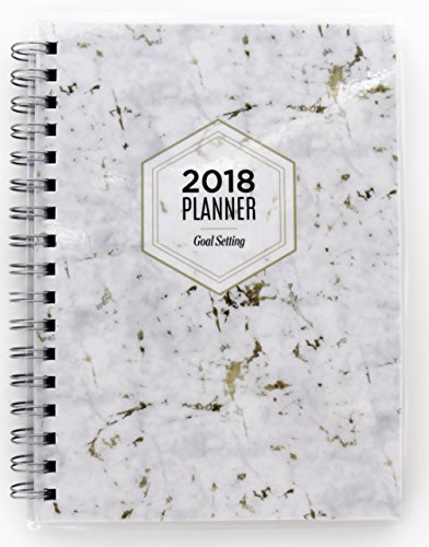 Write Stuff Planning 2018 Marble Goal Setting Day Planner Set Goals &amp; Get Organized Weekly &amp; Monthly Scheduler With 40 Note Pages (6.5 x 9 / 192 Pages / Spiral / January - December 2018)
