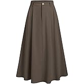 GORGLITTER Women's Pleated Midi Skirts Flare Dressy Work A Line Skirt Business Casual Outfits