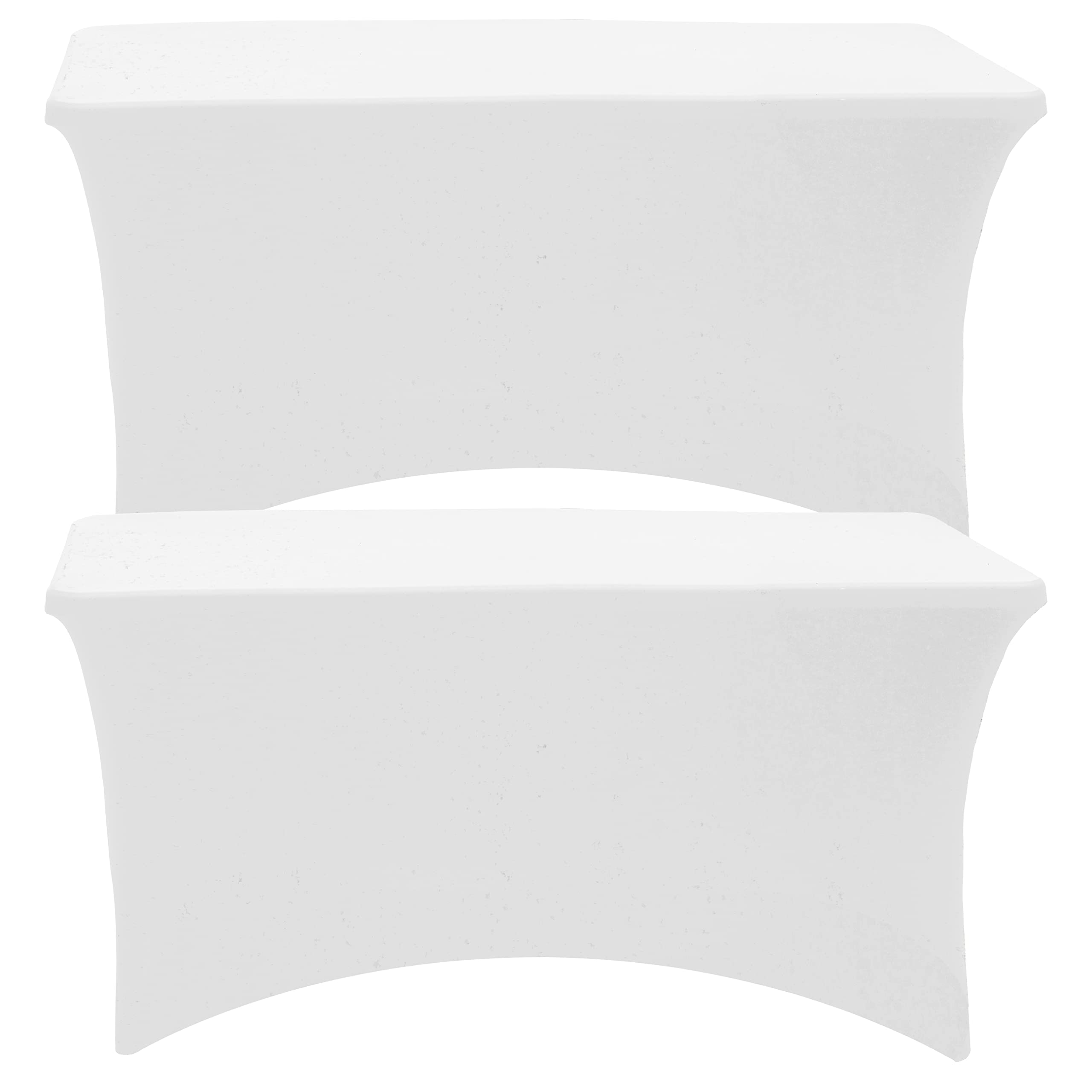 ZeriTlolen 2 Packs Spandex Table Cover for 4FT Table Universal Fitted Stretch Tablecloth Stretchable Fabric Lycra Tablecloth for Party, Banquet, Wedding and Events-Champagne, White — image 1