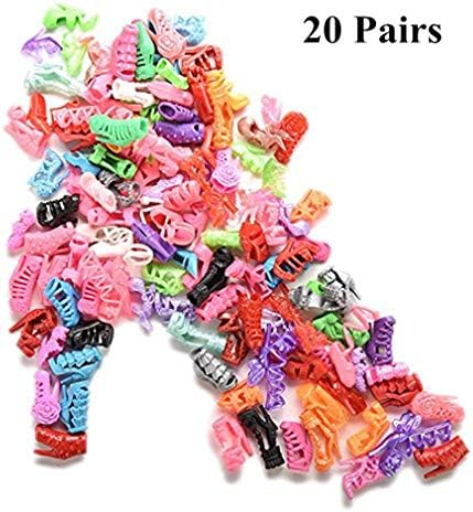 Xiaoqing Barbie Dolls Different High Heel Shoes Slippers Sandal Boots Barbie Assorted Shoes Accessories for Girls Dolls by TheBigThumb