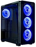 VIVO ATX Mid Tower Computer Gaming Black PC Case w/ Tempered Glass Side Panel, 6 Fan Ports, 3-speed control, USB 3.0 (CASE-V08)