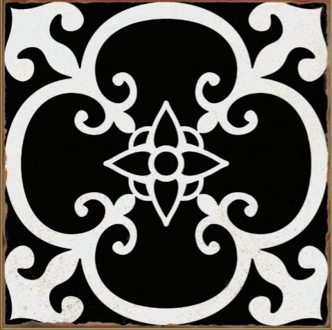 Black Tile Stickers Victorian Morrocan Modern Retro self Adhesive wall Art Decor transfers- Bathroom backsplash Kitchen splashbacks Floral Decals Peel and Stick (Black 9, 4 inch) Pack of 10