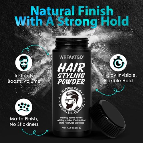 Hair Wax Powder for Men, Volumising Hair Powder, 30 g, Men's Hair Powder, Natural Matte Effect, Texturizing Powder Without Residues, Instant Volumising, Long Lasting Hold, Fine Hair