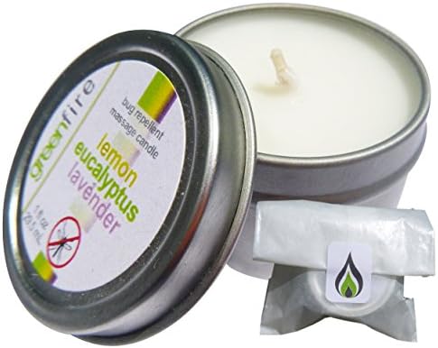 Greenfire All Natural Insect Repellent Massage Oil No-Bug Candle, Lemon Eucalyptus Lavender, Travel Size 1 Fluid Ounce