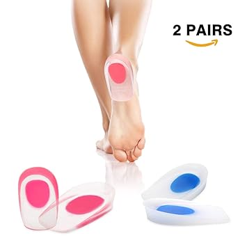 HLYOON Gel Fersenkissen Einlagen Fersensporn Damen Silikon Gel Fersenschale Pads Medizinischem Silikon Fersenpolster für Fers