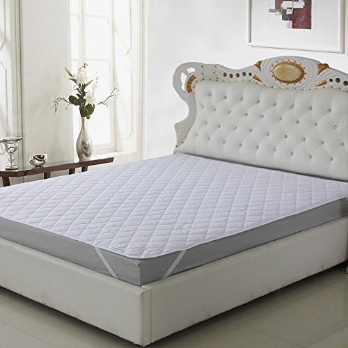 SLEEPREST Double Bed Microfiber Quilted King Size Mattress Protector (White, 72 inch x 78 inch)