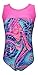 MadSportsStuff Girls Gymnastics Leotard - Tank with Keyhole (Abstract Swirl, Youth 10-12)