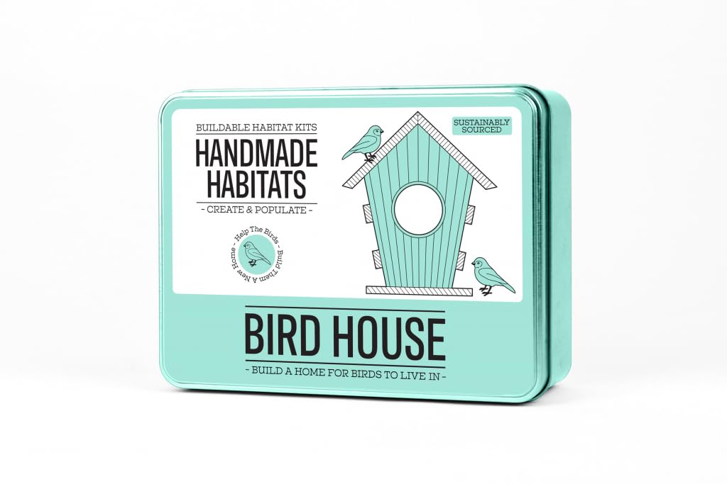 Gift Republic Handmade Habitats Personalised Bird House Kit With 6-pack Colouring Wooden Pencils