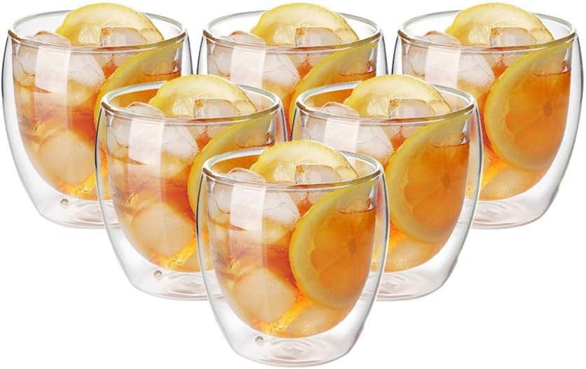 Double Walled Coffee Glasses, Set of 6 (250ml)