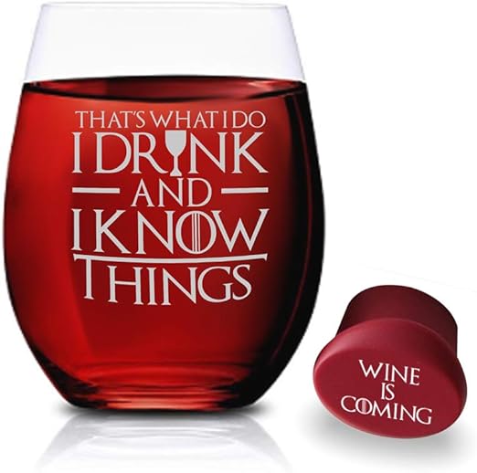 Amazon Com Game Of Thrones Wine Glasses I Drink And I Know