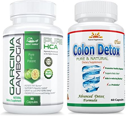 2 x 100% HCA GARCINIA CAMBOGIA MONT FABRA +1 COLON DETOX FREE * 2 Months Supply * HIGHEST PROVEN HCA MORE than 95%HCA/EFFECTIVE Weight Loss/APPETITE SUPPRESSANT $ BACK GUARANTEE, 45 DAYS RETURN
