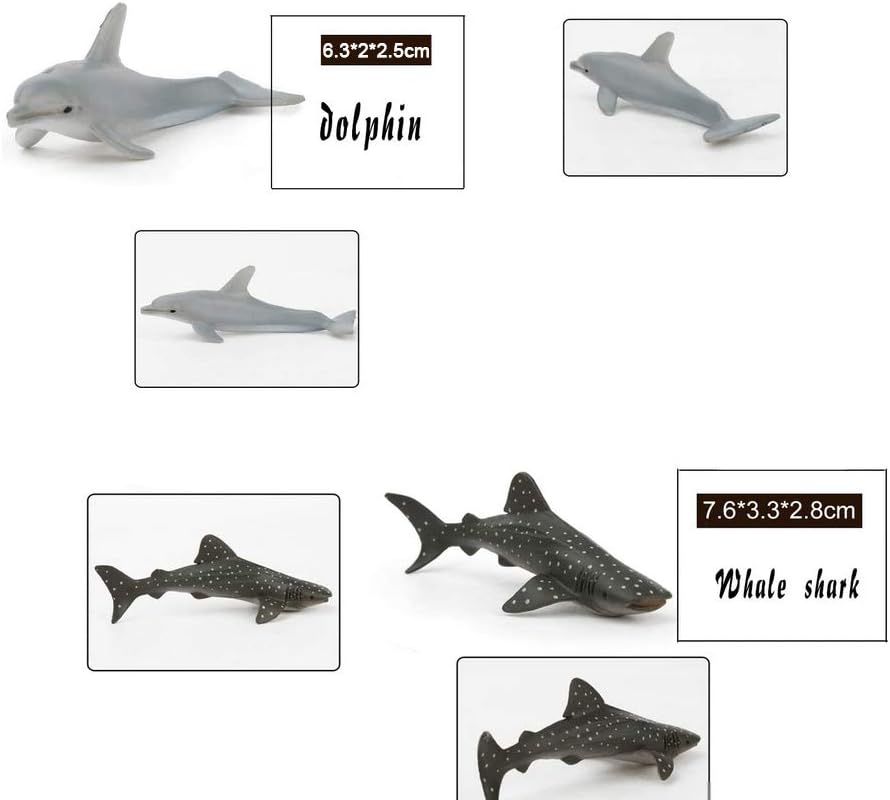 Fun Gift Sea Animal Toy Set,8 pcs Animal Sea Figures Ocean Toy for Kids Realistic Set for Sea Lovers Includes Great White Shark - Image 5