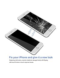 para el reemplazo de la pantalla del iPhone 7 [Blanco] 4,7 pulgadas, pantalla LCD táctil 3D de montaje completo con sensor de proximidad, altavoz y cámara frontal, kits de herramientas de reparación y protector de pantalla de vidrio