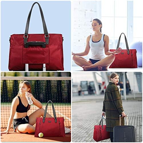 ECOSUSI Duffel Bag Women Overnight Weekender Bag 25L Nylon Carry On Bags Hospital Tote Bag Ladies Travel Bag with Trolley Sleeve, Shoe Bag, Wet Pocket 5 ECOSUSI Duffel Bag Women Overnight Weekender Bag 25L Nylon Carry On Bags Hospital Tote Bag Ladies Travel Bag with Trolley Sleeve, Shoe Bag, Wet Pocket